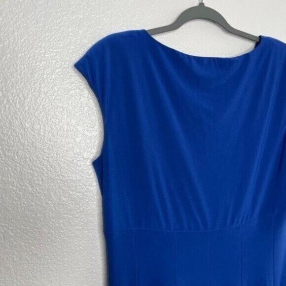 Lauren Ralph Lauren Women's Plus Size 14 Blue Short Sleeve V-Neck Causal Dress - Picture 9 of 13